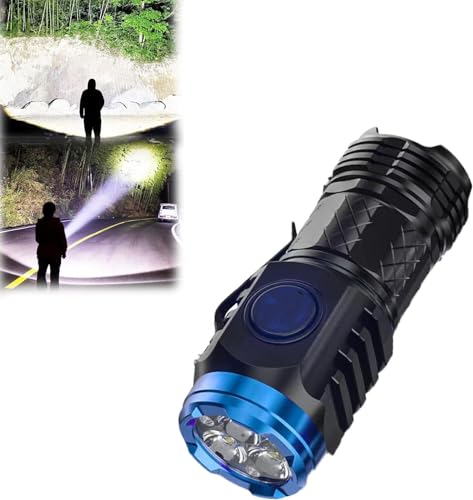 Eteslot Lampe Torche LED Ultra puissante, Lampe de Poche de Monstre à Trois Yeux, Conception à Cinq Modes pour Un éclairage Polyvalent, réglage multimode et Conception compacte, éclairage Puissant