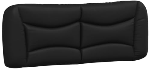 vidaXL Kopfteil Kissen, Kopfteilkissen für Schlafzimmer, Rückenkissen Bett mit Reißverschluss, Kopfpolster Bettkissen, Schwarz 140cm Kunstleder