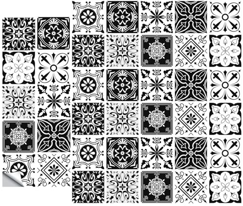 DKDDSSS Stickers Carrelage Cuisine, 40pcs Stickers Carreaux Autocollant, Stickers Carreaux Muraux, pour Cuisine Salle de bains,Effet mosaique