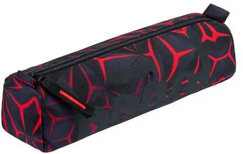 Baagl Platz Federmäppchen für Jungen Mädchen Teenager - Schulmäppchen für Schreibwaren - Schulsachen Federtasche, Kinder Federmappe, Etui für Schule (Red Polygon)