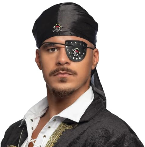 Boland - Kostüm Set Pirat für Kostüme | Kopftuch und Augenklappe für Karneval und Mottoparty, Piratenkostüm