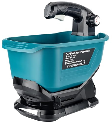 Gerttilyon Salzstreuer für Makita 18 V LXT Li-Ion-Akku, handlicher Samen- und Dünger-Streuer Ganzjährige Abdeckung für Grassamen, Steinsalz, Eisschmelzen (nur Werkzeug)