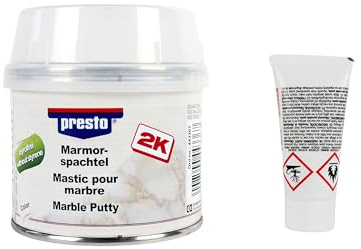 2K Marmor-Reparatur-Spachtel 200g, 2 Komponenten Marmorspachtel styrolfrei Füller, Reparatur Beschädigung Marmoroberfläche
