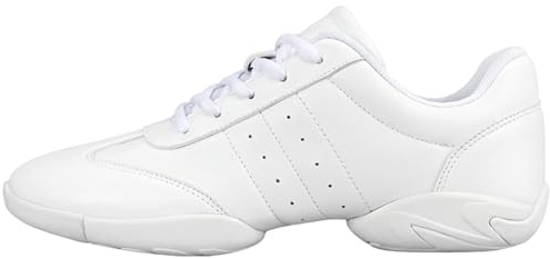 Zapatos de porrista para niñas, suela dividida, zapatos de animadora, zapatillas de competición, zapatillas de tenis, transpirables, súper ligeras, blancas, para mujer, deporte, entrenamiento, tenis,