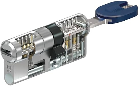 Abus Bravus Mx Pro Magnet. Cilindro de alta seguridad doble embrague, 5 llaves incopiables y tarjeta de propiedad. Color Níquel/Leva larga. Bombín para cerraduras perfil europeo Servilock. (30/40)
