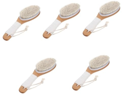 minkissy 5stücke Körperbürste Aus Pferdehaar Für Rückenmassage Ergonomische Badebürste Mit Flexiblen Borsten Zum Peelen Und Pflegen Der Haut Für Feuchte Und Trockene Anwendungen