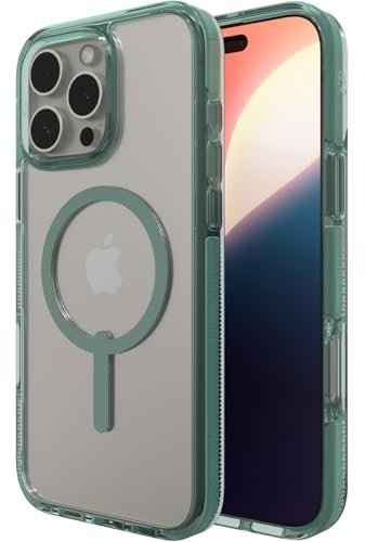 ZAGG Santa Cruz Snap Graphene-Reinforced Case for iPhone 16 Pro Max [6.9-Inch], MagSafe Compatible, Anti-Yellowing, Scratch-Resistant, Slim Design, Shockproof Phone Back Cover (Green)