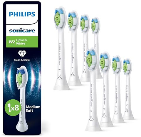 Philips Sonicare W2 Optimal White, Original Ersatzbürstenköpfe, Weiß, 8er-Pack, HX6068/87