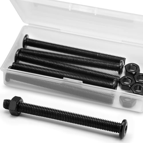 (5 Ensembles) M8 x 100mm Boulons et écrous à Tête Creuse Kit 304 Acier Inoxydable Oxyde Noir, Boulons de Meubles, Vis de Connecteur Pour Meubles
