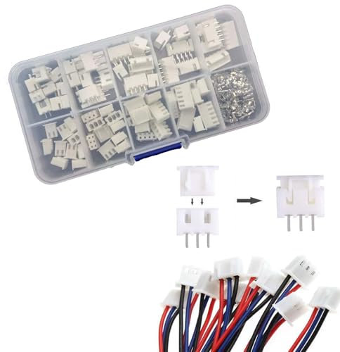 230 Stück JST Stecker Kit, JST-XH, 2,54mm Pitch Weiblich Pin Header, Adapter Kabel Stecker, Männlich und Stecker (2/3/ 4/5 Pin)