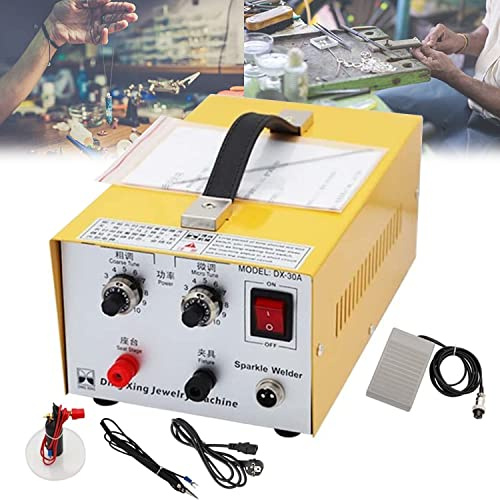 Saldatrice a punti, saldatrice laser portatile Saldatrice ad arco a impulsi per la riparazione di gioielli fai-da-te Saldatrice a punti e saldatura in acciaio argento oro metallo alluminio,Yellow