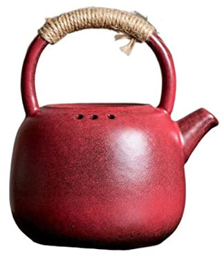 ZATTYDV Kettle Soda Glazed Pottery Pot Hawthorn Red Old Rock Mud Cooking Teapot Big Kettle for Electric Pottery Stove Loop-Handled Beam TeaPot