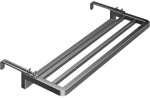 Radiator Drying Rack 3 Bar Over Radiator Cover Shelf with Adjustable Telescopic Arms Window Sill Extender Carbon Steel Radiator Shelf Load Bearing 50kg Windowsill Radiators,Black,80cm (Black 60cm(23.6