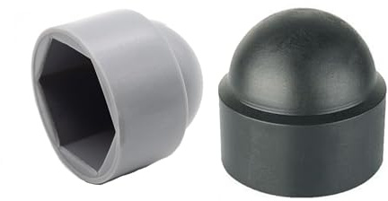 25 Stück Schutzkappen Sechskant Schwarz und Graufür M10, Schlüsselweite 17mm, für Schrauben und Muttern Abdeckkappen Sechskantschrauben Schraubenkappe Abdeckung Endkappen