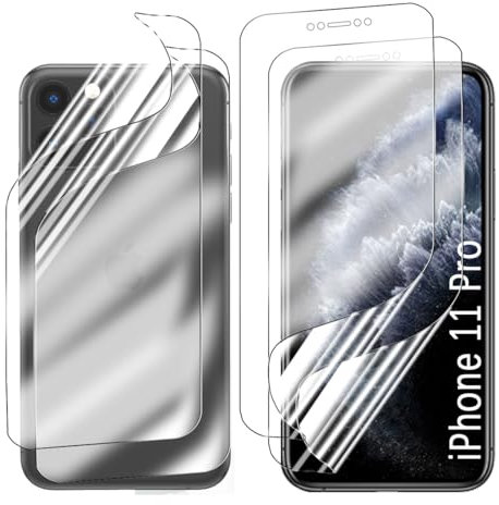 Yxiuumo Screen Protector soft for iPhone 11 Pro[5.8 ]-[2+2Pcs] Back Film Flexible TPU Film,Easy Fit Kit,Ultra HD Clear,Bubble-Free, Self-Healing,[Not Tempered Glass]