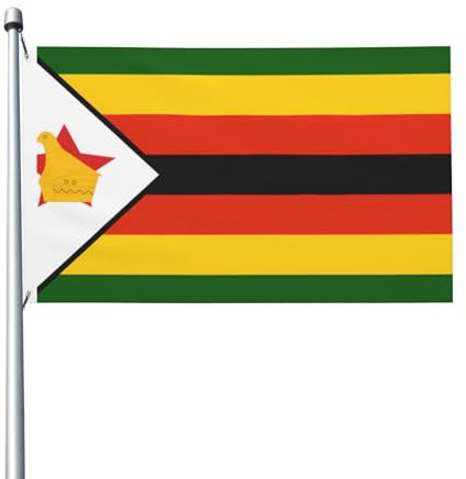 Bandiera dello Zimbabwe - Bandiera double face, 9 x 1,5 m, resistente, per esterni e giardino, perfetta per camera da letto e giardino