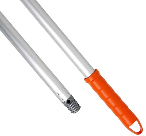 Maya Manche en aluminium anodisé 1,40 m. Léger, résistant et professionnel. Manche et filetage en polypropylène (couleur orange)