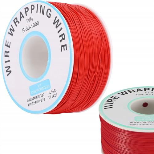 Rosfix Kynar Draht – Niederspannungskabel Ø0,25mm | 200m Rot, AWG 30, PVC-Isolierung | Ideal für Elektronikprojekte, Profis & Bastler | Hochwertige Drahtqualität