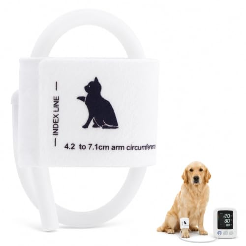 BESTYASH Manguito de presión arterial para mascotas, tamaño universal, tela no tejida, puño de TPU para gatos y animales, seguro, fácil de limpiar, fácil de usar y cómodo para monitor de presión