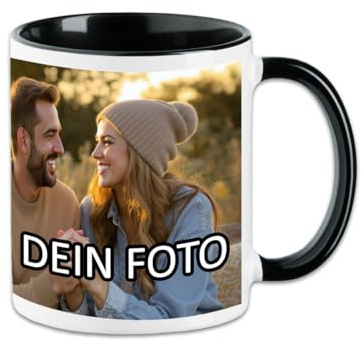 Fototasse personalisiert mit eigenem Foto – Tasse mit Bild bedrucken lassen, personalisierte Keramik Tasse, individueller Fotobecher, emotionales Geschenk für Geburtstag, Hochzeit, Valentinstag