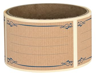 Etiketten Marmeladengläser – 50 Marmeladen Aufkleber zum Beschriften – Klebeetiketten für Marmelade – selbstklebend, wasserlöslich – Ornament - (Motiv 1, 5 x 3 cm)