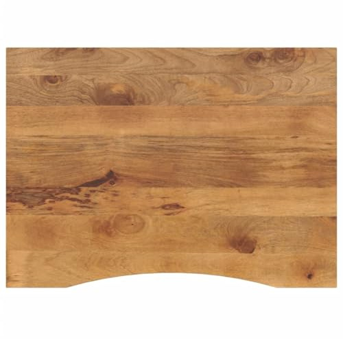 Fangmaliuyun Tischplatte 100x80cm aus massivem Mangoholz mit Aussparung rustikaler Holz-Tischaufsatz robuster Schreibtischplatte für Küche Büro Garten