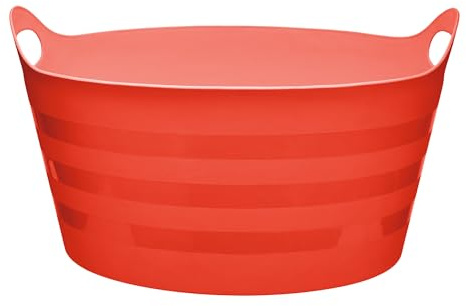 Garronda Flexibler Kunststoffkübel 15 L für Garten Haushalt Werkstatt und Transport vielseitig einsetzbarer Universalbehälter Wäschekorb GD-0181Rot