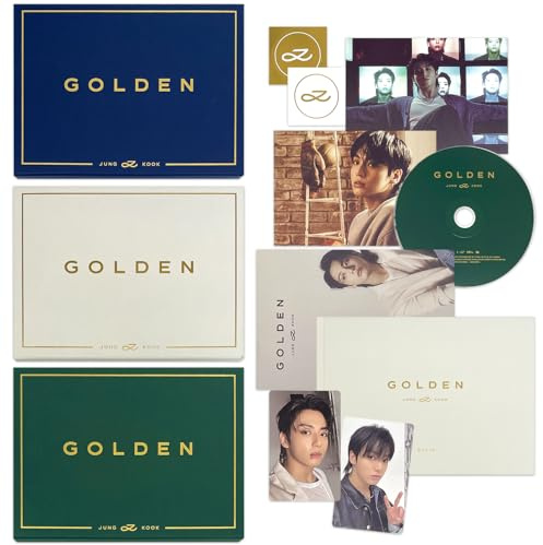 GOLDEN The 1st Album (Random Ver.) Book Case Post Card + Poster + Symbol Sticker + 2 Extra Photocards Official K-POP Sealed Album