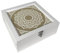 Hochwertige Teebox aus Holz als Vorrats Teedose im Shabby Chic Look dekorativem Deckel Weiß Teebeutel 9 Fächer