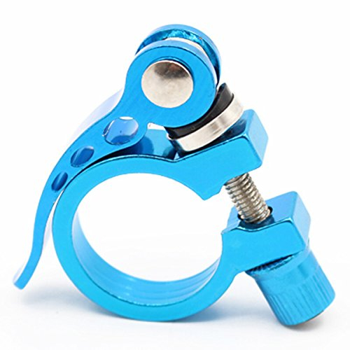 VORCOOL Fahrrad Sattelklemme, 34,9mm Aluminiumlegierung Radfahren Fahrrad Schnellspanner Sattelklemme (Blau)