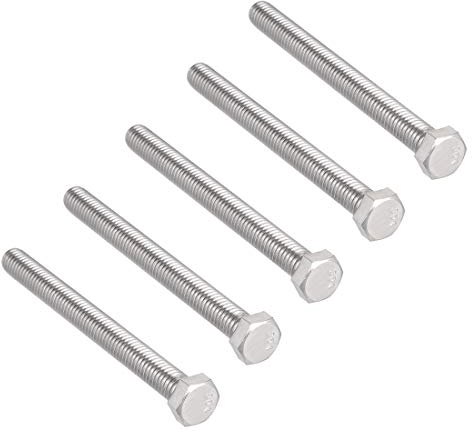 sourcing map 3/8-16x4 Boulon Hexagonaux Acier Inoxydable 304 Boulon à Vis Hexagonale 5pcs