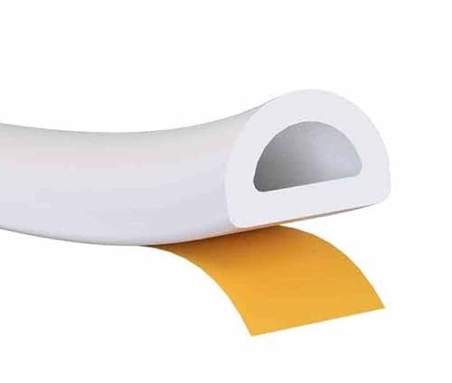 Stormguard EPDM Draught Excluder Self Adhesive Rubber Door Window Seal Roll (10 Metres, D White)