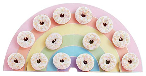 Ginger Ray Rainbow Kids Party Donut/Donut Wall Alternative Geburtstagskuchenständer Hold 14, One Size, 34 cm, Für 14 Personen