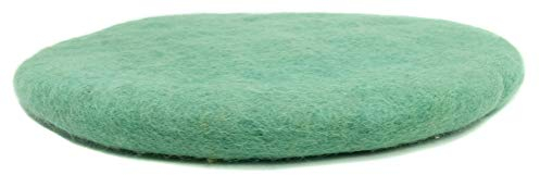 feelz Sitzkissen rund Filz Verschiedene grüntöne 100% Wolle 35 cm Höhe 2-3 cm Handarbeit (Aqua)