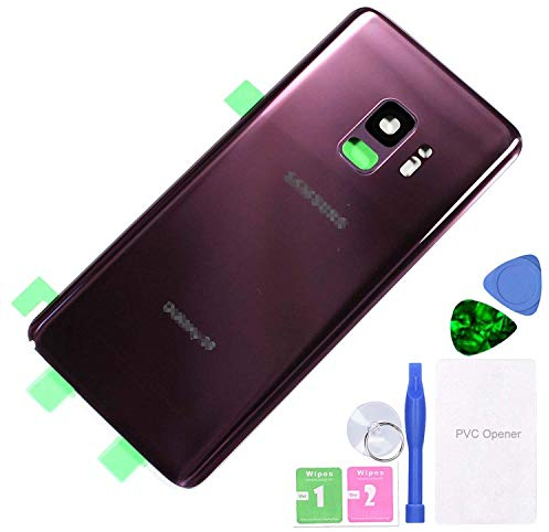 MovTEK Vitre Arrière Cache Batterie de Remplacement Origine pour Samsung Galaxy S9 G960F Couvercle Batterie avec lentille de caméra (Violet Lilas)