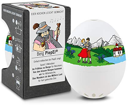 Berg PiepEi - Singende Eieruhr zum Mitkochen - Eierkocher für 3 Härtegrade - Wandern Geschenk - Lustiges Kochei - Musik Eggtimer - Brainstream