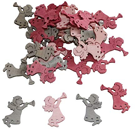 trf 36 STK Holz Engel rosa grau dunkelrosa Herbstdeko Weihnachtsdeko Holzengel Putte Schutzengel Trauer Allerheiligen Floristik Basteln Adventsgestecke Adventskranz