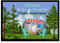 Druckerino Personalisierte Fußmatte mit Namen - 'Zuhause ist da, wo wir parken!' | 50x35 cm waschbar | Camping Zubehör für Wohnmobil & Caravan | Geschenkidee für Camper & Wohnwagenbesitzer