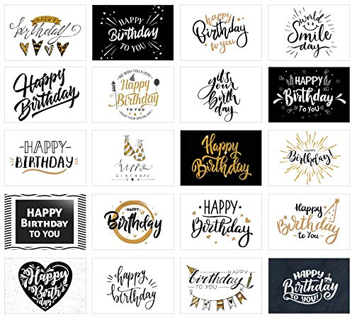 Edition Seidel Set 20 Geburtstagskarten - Glückwunschkarten zum Geburtstag - Postkarten für Erwachsene und Kinder - Happy Birthday Karten