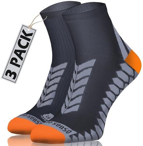 sesto senso Sport Socken Schwarz Damen Herren 3 Paar Bunte Sportsocken Laufsocken 43-47 Graphit