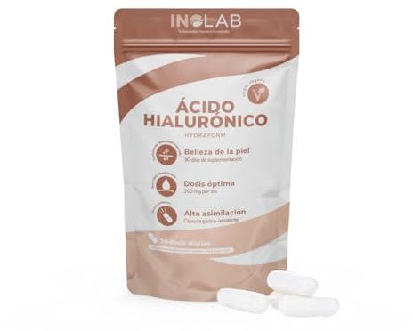 INOLAB Acido Hialuronico Puro I Capsulas Gastrorresistentes Absorción óptima I 210 mg por Día - Programa de 30 DíasI Hidratación de la Piel Salud de las Articulaciones
