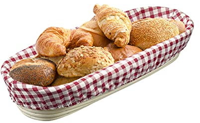 Westmark Bezug für Gärkörbchen, Für ovale Körbchen, 39,5 x 15,5 cm, Baumwolle, Kariert, 3201226K