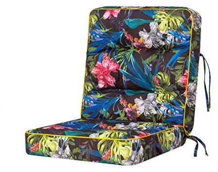 HOBBYGARDEN Hollywoodschaukel Bankkissen Schaukel Gardenkissen Schaukelauflagen Schaukelkissen Bankauflagen Kissen Bank Liegekissen, 110 x 60 cm, Bunte Blätter