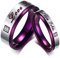 KnSam Damen Ring Herren, Ehering Trauring Einfach Elegant Love Edelstahl Ringe Frau Set Silber Lila Verlobungsring Paar Paar Ringe