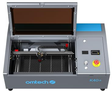 OMTech K40+ Graveur Laser CO2 40W 200x300mm Machine à Graver Laser Compatible avec LightBurn Tête Laser Ajustable Air Assist pour Bois Verre