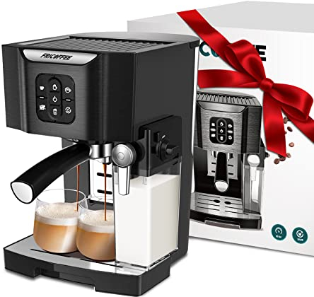 Fricoffee Espresso Machine with Milk Frother Semi-automatic Pump Espresso Machine Small All-in-one Steam Espresso Machines 20 bar Cappuccino Machine