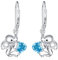 Flpruy Ohrringe Elefant Damen, Elefant Geschenk 925 Sterling Silber Süße Leverback Tier Ohrringe mit Österreichischer Herzkristall, Elefantenschmuck Geschenke für Kinder Mädchen Mama Frauen