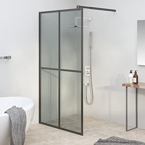 MOONAIRY Duschwand für Walk-in Dusche, Duschrückwand, Duschabtrennung, Glaswand Dusche, Duschglaswand, Duschtrennwand, 118x190 cm Dunkles Sicherheitsglas