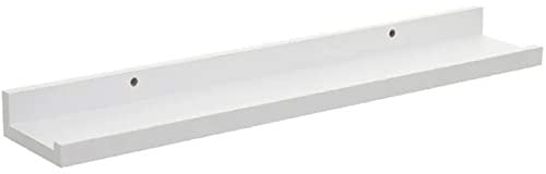 BAKAJI Mensola da Parete con Bordo Alto, Scaffale a Muro in MDF Bianco Ideale Libri, Oggettistica, Organizer Minimal per Soggiorno, Cameretta, Arredamento Interni, Dimensioni 60 X 8 X 3,70 cm