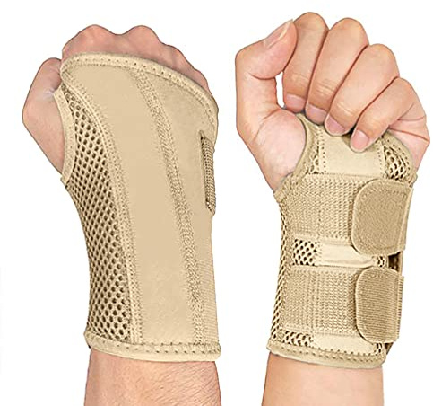 NuCamper Handgelenkstütze Handgelenk Bandage mit Metallschiene, Rechte Hand | Verstellbar Handgelenkschiene für Männer Damen,Atmungsaktive Karpaltunnelsyndrom Schiene für RSI, Arthritis, Sehnenentzündung